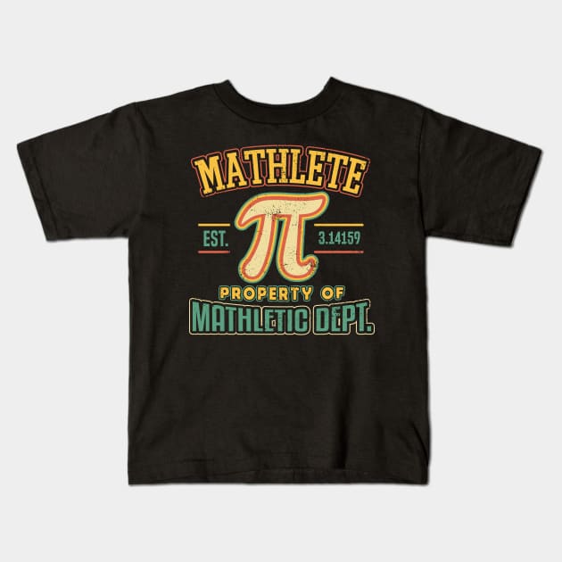 Mathlete Mathletic Department PI 3.14 Math Calculus Puns Kids T-Shirt by aneisha